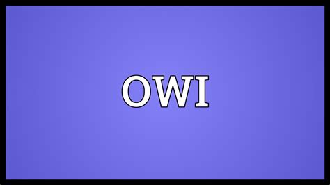 What's an owi. Things To Know About What's an owi. 